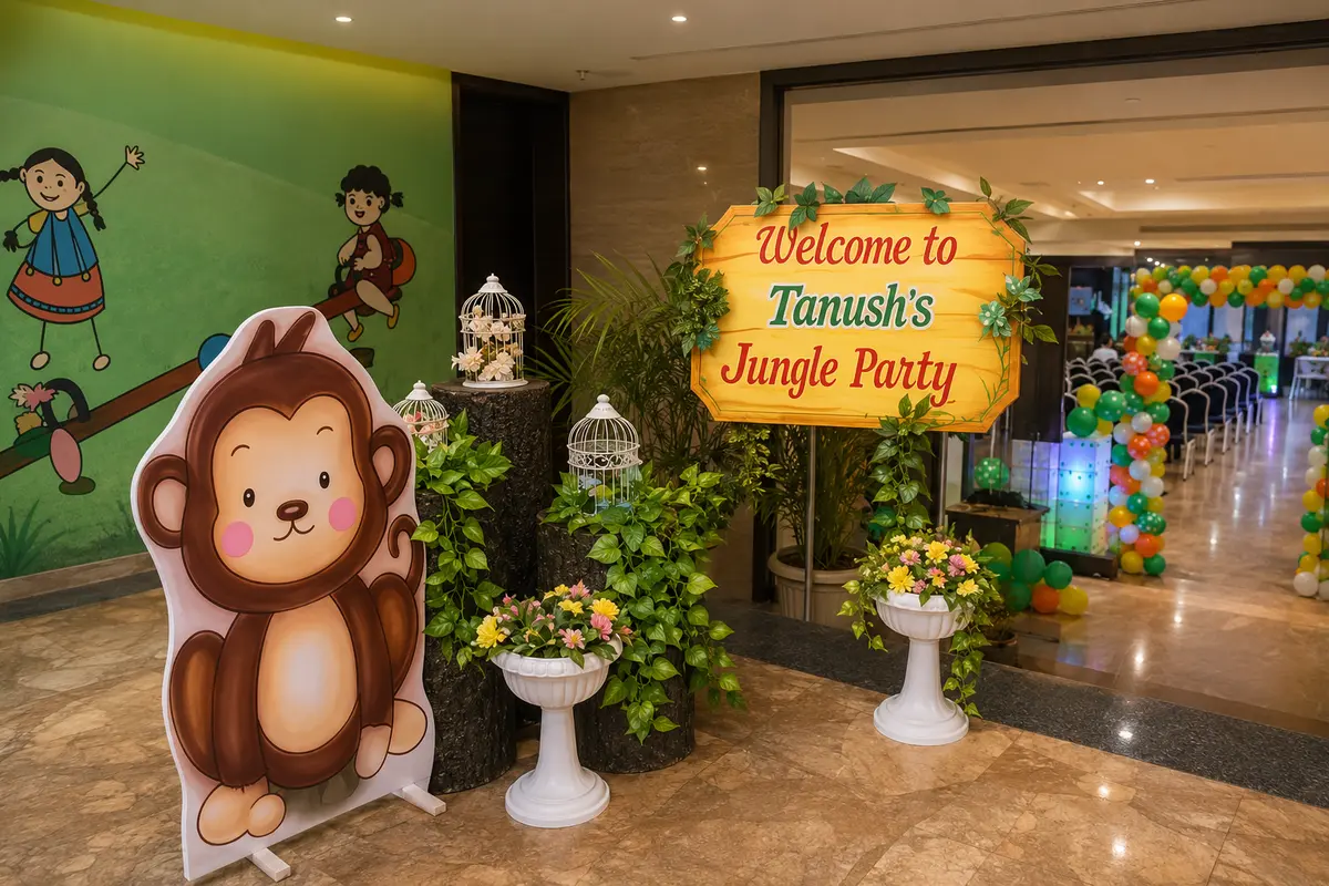 Jungle birthday party at Hotel Sangram Palace