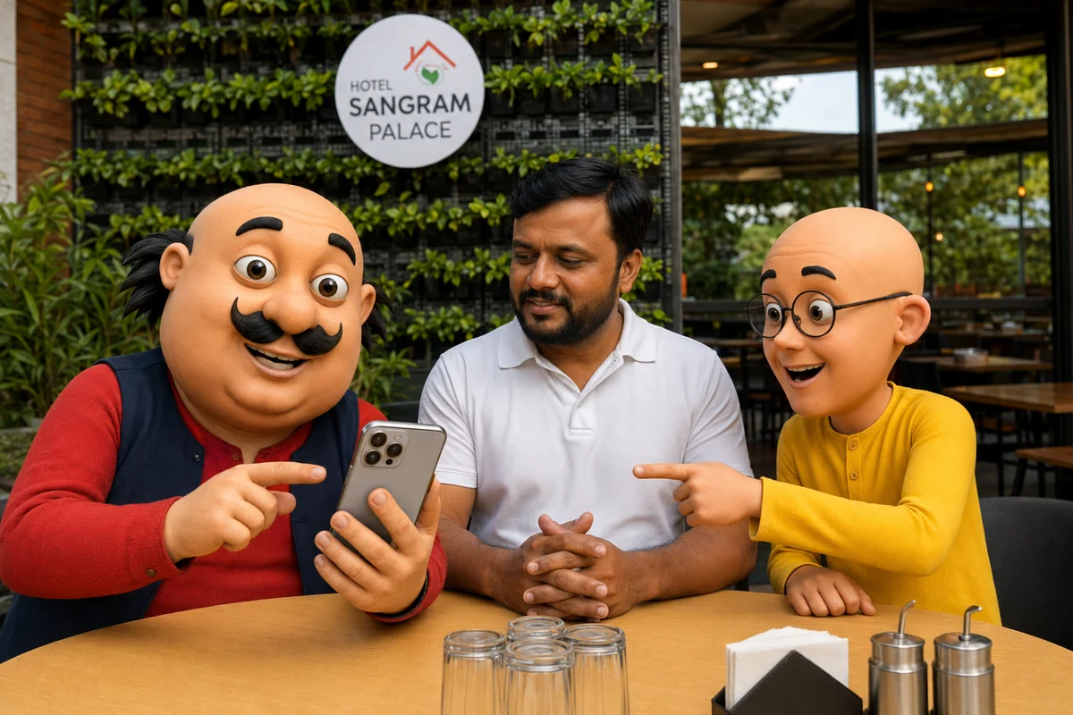 Online food order service at Hotel Sangram Palace